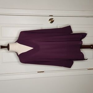 Eloquii Easy V-Neck Tunic Top High Low Semi-Sheer Chiffon Size 14 NWT